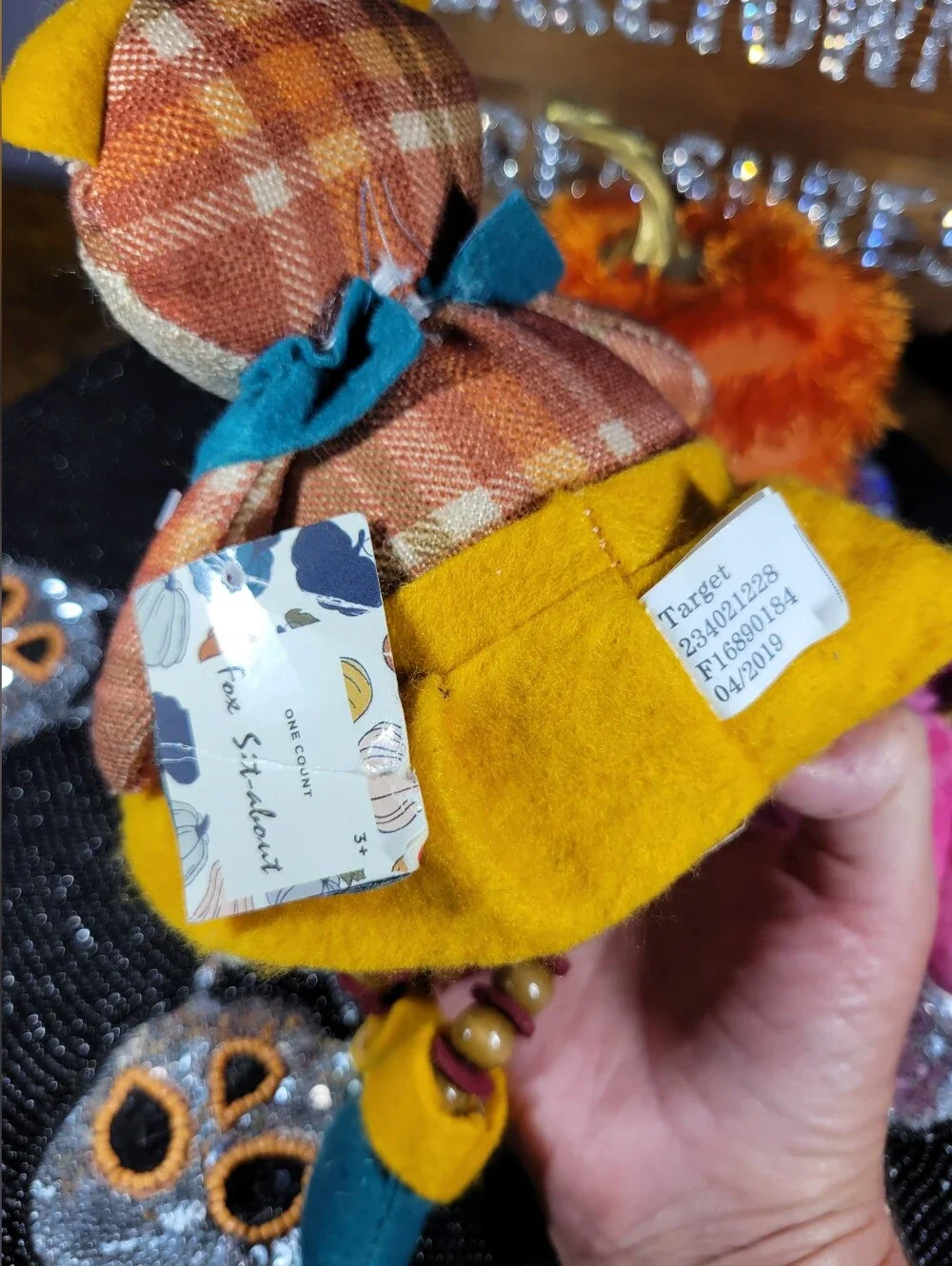 Target Bullseye playground burlap fox & Plush Pumpkins - Home Accents